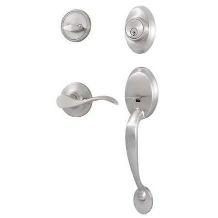 Weslock Hillcrest SGL CYL Handleset LH New Haven Trim Satin Nickel L2810-NXNFR2D